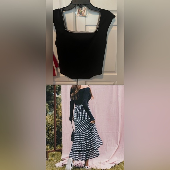 😍🥰Black and White Asymmetrical Maxi Skirt - Picture 1 of 9